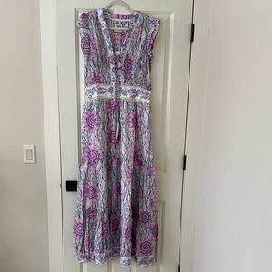 Purple and White Maxi Dress